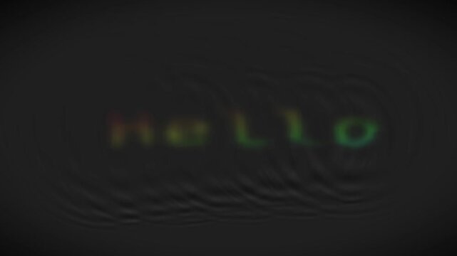 Colorful liquid hello text forming animation