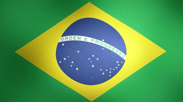 Brazilian flag waving in the wind