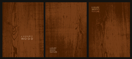 Wooden textures luxury. Eco concept background with wood annual rings texture set. Walnut wood vector. Collection of with wooden concentric circles. Banner with tree ring pattern. Stamp of tree trunk. © Anatoliy