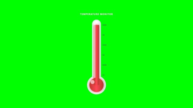 Thermometer Temperature Rising Animation Green Screen