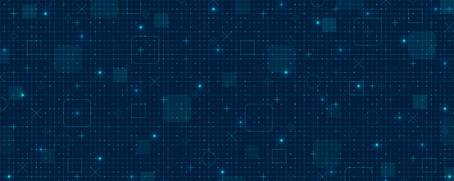 Blue fui HUD grid background. Hi tech GUI digital dashboard interface. Futuristic VR game ai screen. Mesh pattern in blueprint style. Vector illustration