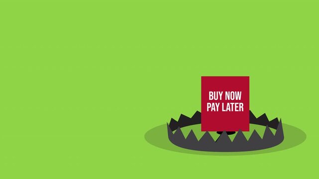 Buy Now Pay Later Debt Trap Animation Showing Consumer Credit Risk and Financial Pressure