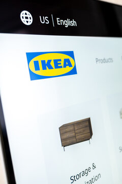 Mexico city, mexico, 03 13 2026, ikea logo displayed on a digital screen for online shopping