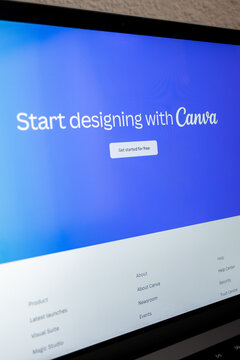 Mexico city, mexico, 03 13 2026, screen displaying canva graphic design website