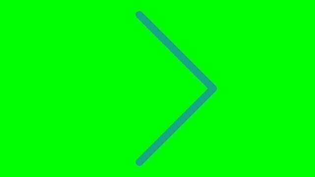 Arrow Right Chevron Icon Animation Green Screen