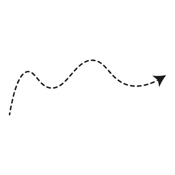 minimalist black dashed wavy arrow line icon pointing up on white background