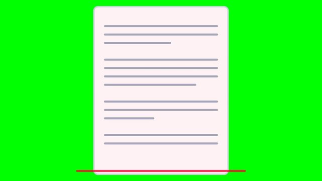 Document Scanning Line Animation Green Screen