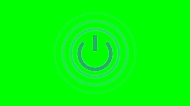 Power Button Icon Animation Green Screen