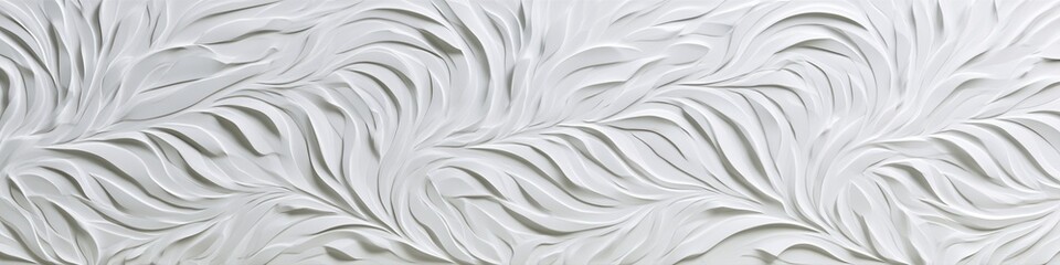 Fototapeta premium Wall art with leaf patterns found in a modern interior space during daytime