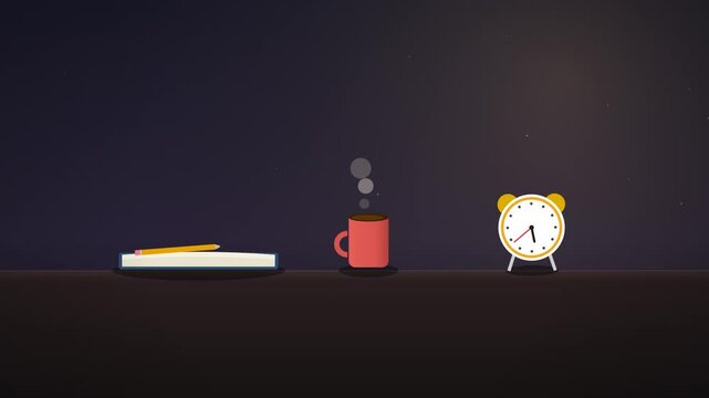 Quiet Night Routine Book Coffee Alarm Clock