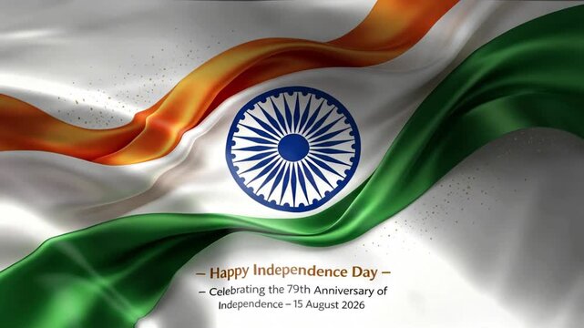 Waving Indian flag with Ashoka Chakra celebrating Independence Day a symbol of national pride and freedom for india