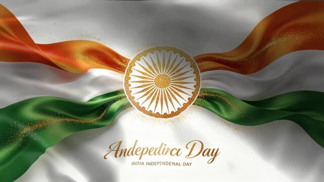 Waving Indian flag with Ashoka Chakra emblem celebrating Independence Day with saffron white and green colors a patriotic concept for national holidays and events and commercial uses