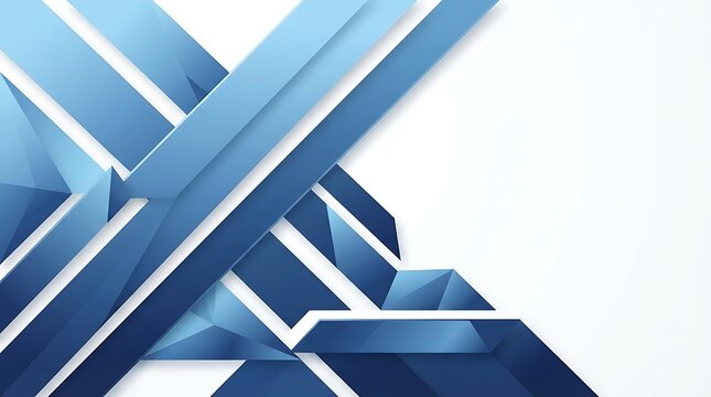 Abstract blue geometric shapes with lines and angles