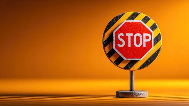 Dead-end sign isolated on minimal background representing limit and restriction concept, blocked path symbolizing obstacle, termination, no exit and halted progress