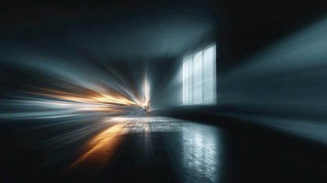 Deceleration - Slowing abstract movement, conceptual pause, visual reduction in energy, dynamic calming forms, minimalistic composition, expressive symbolic restraint.