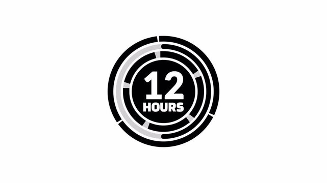 24 hours left segmented progress timer animation with dynamic countdown display for deadline management.