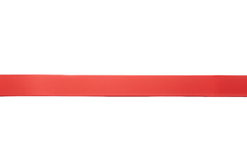 Obraz premium Thin horizontal red ribbon with subtle curved edge