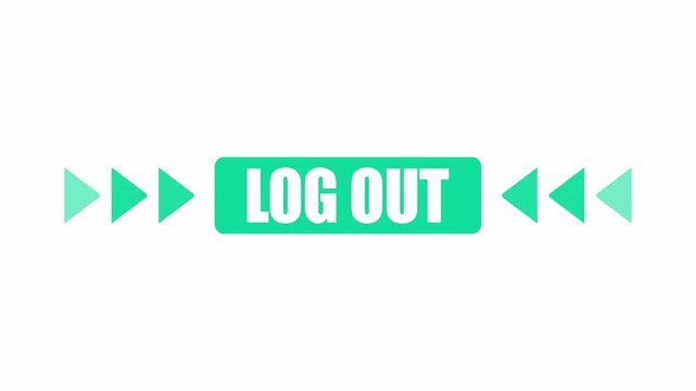 log out badge animation with directional arrows for account sign out.
