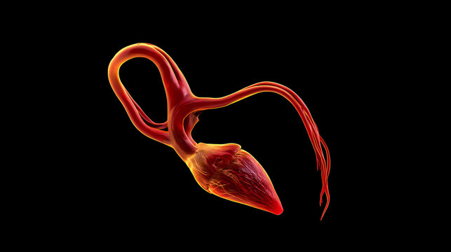 Aortic aneurysm. 3D medical illustration of aortic aneurysm.
