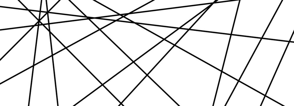Random straight messy and chaos texture lines with chaotic geometric abstract. Stripe line irregular and pattern graphic grid with black diagonal design. Interior random background and vector.