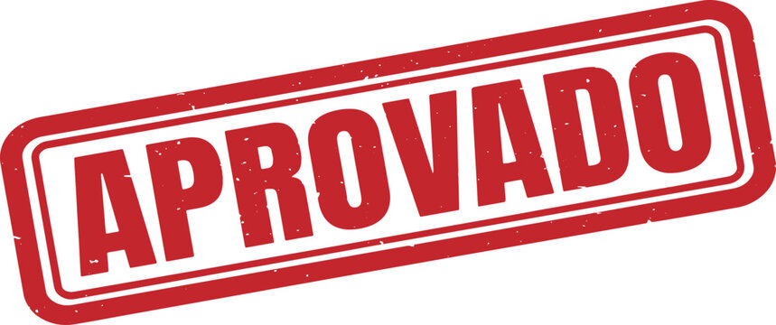 APROVADO (Approved) rubber stamp with APROVADO Portuguese word