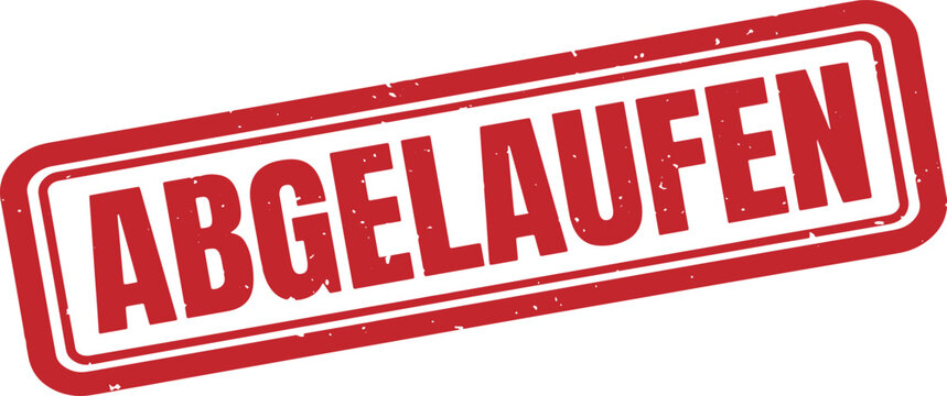 ABGELAUFEN (Expired) rubber stamp with ABGELAUFEN German word