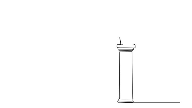 column pillar greek culture historic building object one line art 2d video clip art