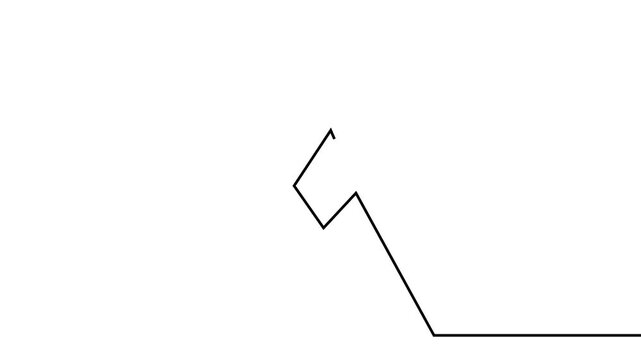 mountain peak flag achievement sign one line 2D video animation motion
