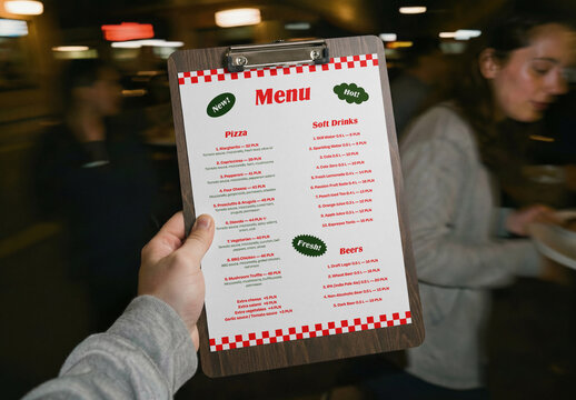 Lying Menu PSD Mockup