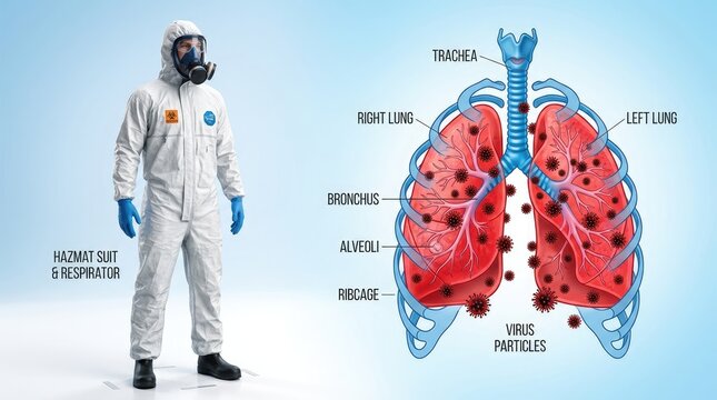 Hanta virus protection hazmat suit and respiratory system affected by hantavirus