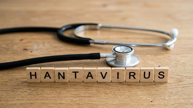 Hantavirus medical concept  on wooden table