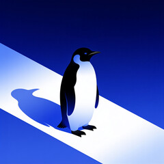 Obraz premium Minimal Penguin Standing in Light