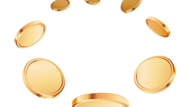 Casino Gold Coin Swirl with Flying Money 3D Background