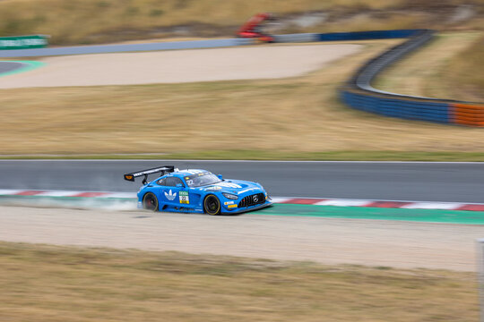 Oschersleben, Germany. 26th July 2026. Lucas Auer runs wide in blue number 22 Mercedes-AMG GT3 from Team Landgraf at Motorsport Arena Oschersleben during DTM 2026 race. 