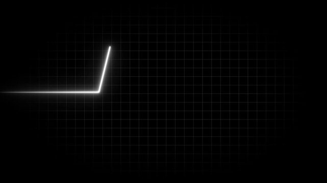 White glowing heartbeat line on a dark grid background representing a medical electrocardiogram monitor display for health and science analysis