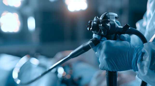 The gastroenterologist conducts an upper endoscopy using a medical camera in the hospital's operating room, while the patient, who is sedated, is the focus of the procedure