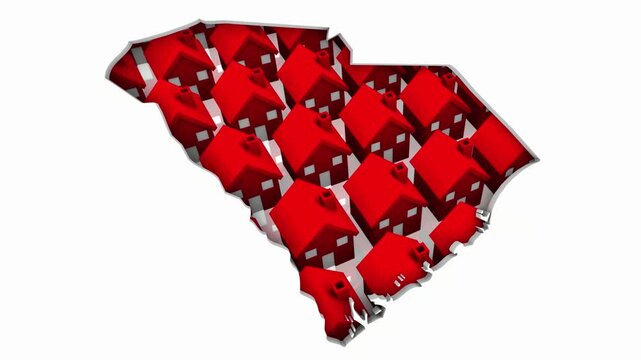 South Carolina SC State Homes Houses Construction New Neighborhoods Suburbs 3d Animation