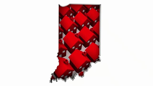 Indiana IN State Homes Houses Construction New Neighborhoods Suburbs 3d Animation