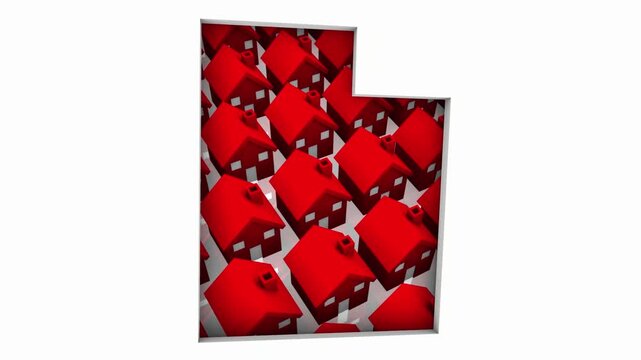 Utah UT State Homes Houses Construction New Neighborhoods Suburbs 3d Animation