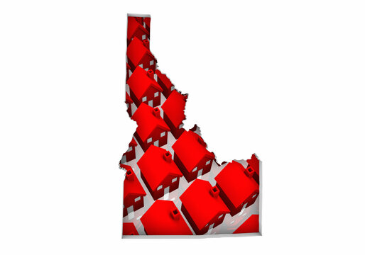 Idaho ID State Homes Houses Construction New Neighborhoods Suburbs 3d Illustration