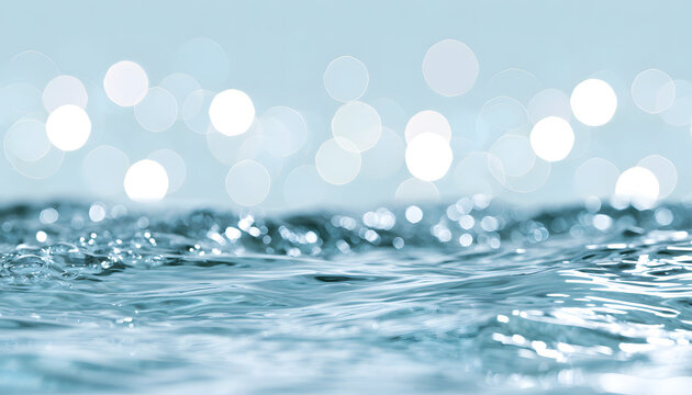 a gentle pale blue, clear surface of water with diffused light, against a backdrop of clean, abstract moisturizing skincare