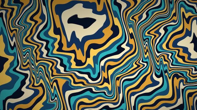 Swirling marbled paint and ink flowing in a suminagashi pattern seamless loop in subtle navy tones