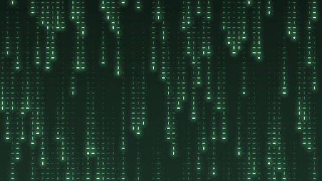 Falling digital code rain glowing streaks seamless loop in subtle green tones 2