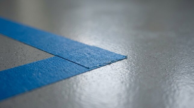 Sterile field marker tape marking the boundary of the prep zone macro close-up.