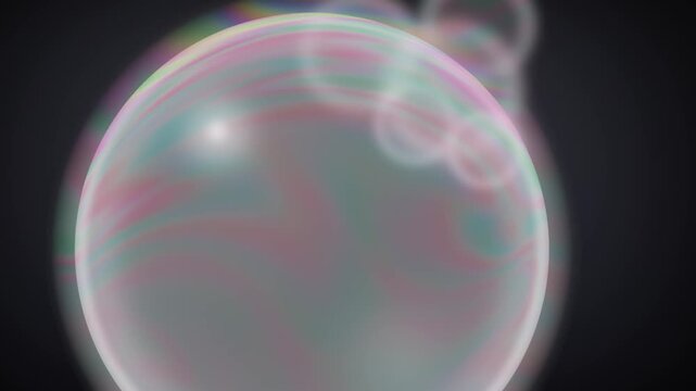 Iridescent Soap Bubble Thin Film Rainbow Sheen Seamless Loop in soft pearl tones