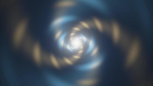 Glowing spiral vortex swirling toward center abstract motion background seamless loop in rich cyan tones