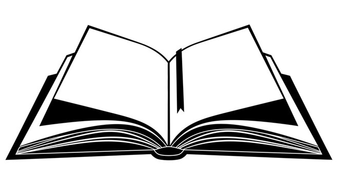 Open Book Illustration with Bookmark Icon