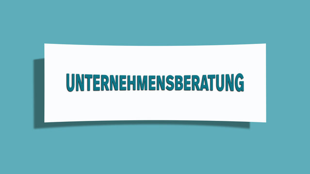 Unternehmensberatung (Business consulting) - A card isolated on light green background.