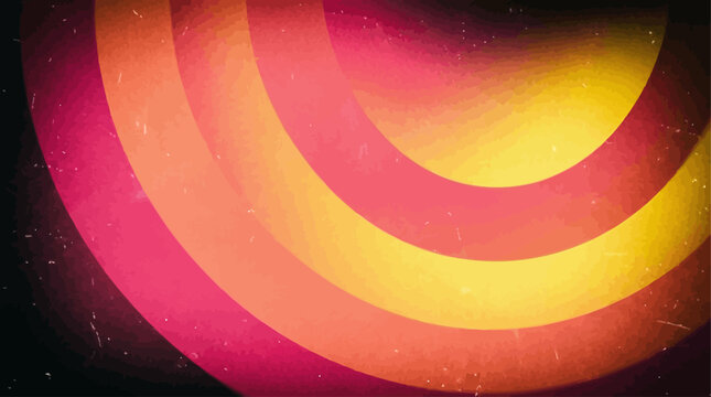 Vintage textured abstract backdrop featuring smooth curved arc stripes in warm magenta pink and burgundy tones retro artistic gradient paper background with grainy detail