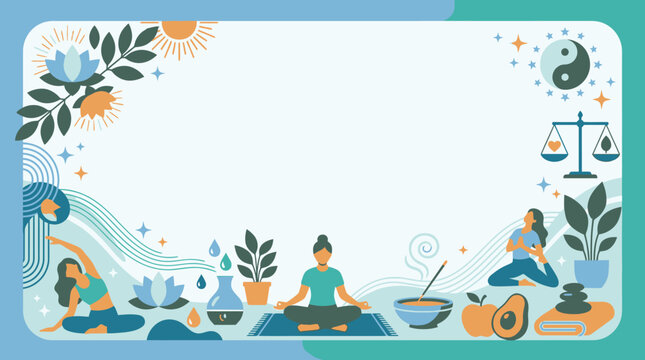 Holistic health balance with yoga and herbal medicine.